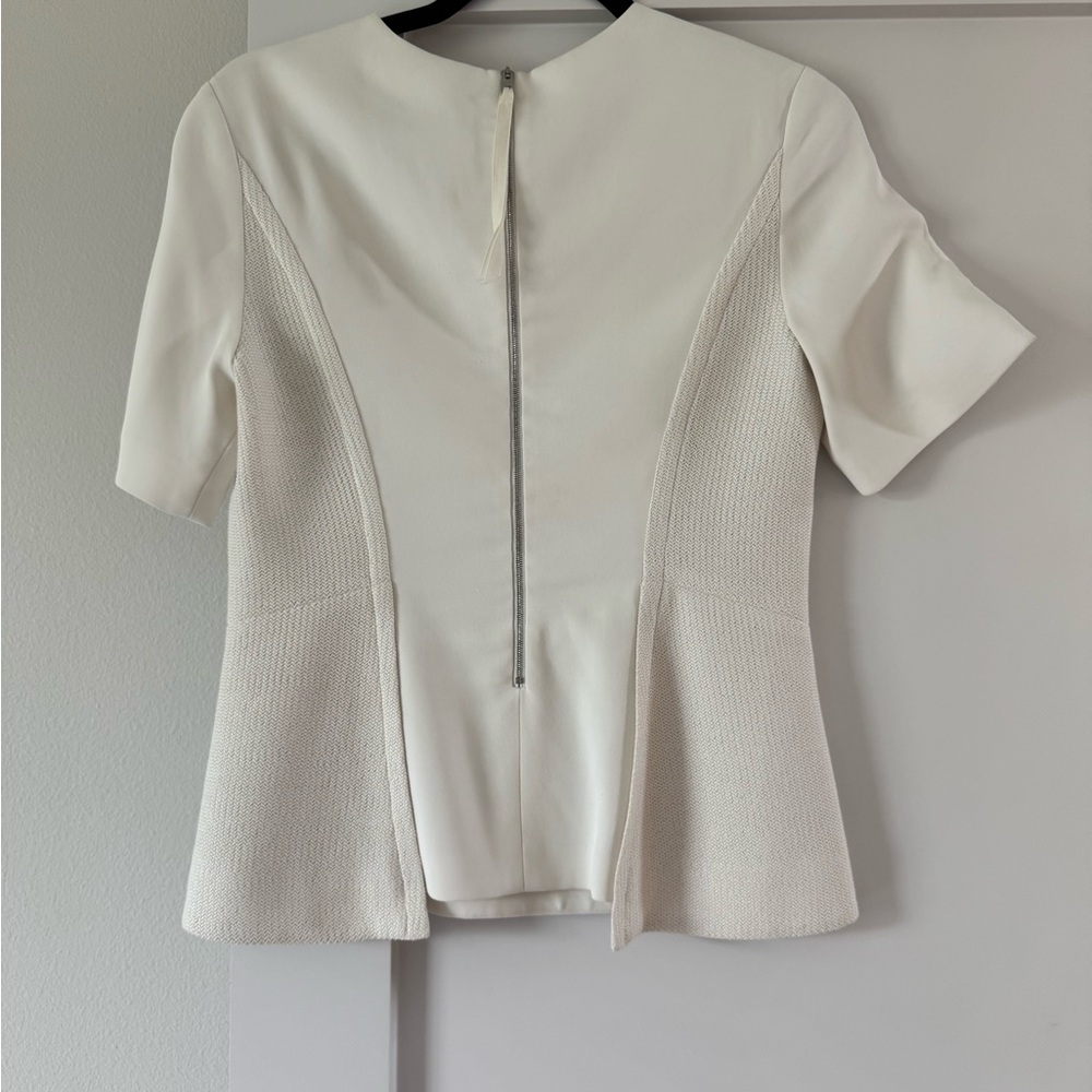 Rag & Bone Cream Textured Fitted Women's Blouse - Picture 4 of 7